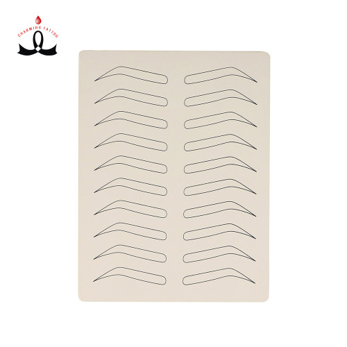 High Quality White Practice Tattoo Skin Practice Sheet eyebrow shape Silicone Skin color Tattoo Practice Skin for PMU training