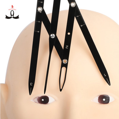 Factory Supply Matte Black Alloy Eyebrow Compass Golden Mean Caliper Measure Tool for Microblading Artist