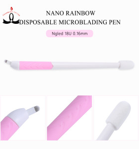 OEM Customized Label Nano Rainbow Disposable Microblading Pen with A18U 0.18mm Blade