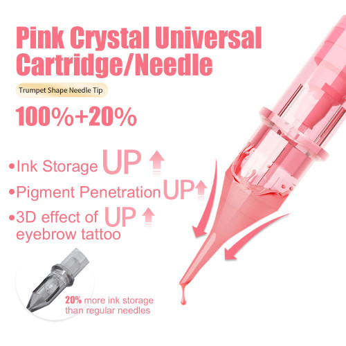 YD Pink Crystal Universal Cartridge/Needle | Medical-Grade PMU Needle with Enhanced Stability & Precision | OEM & ODM Available