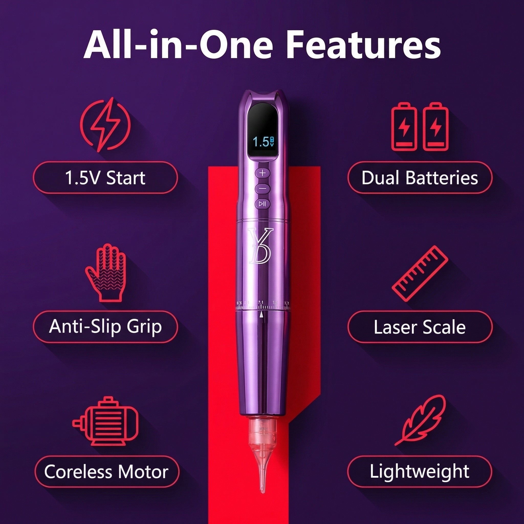 professional wireless PMU machine with adjustable needle depth scale