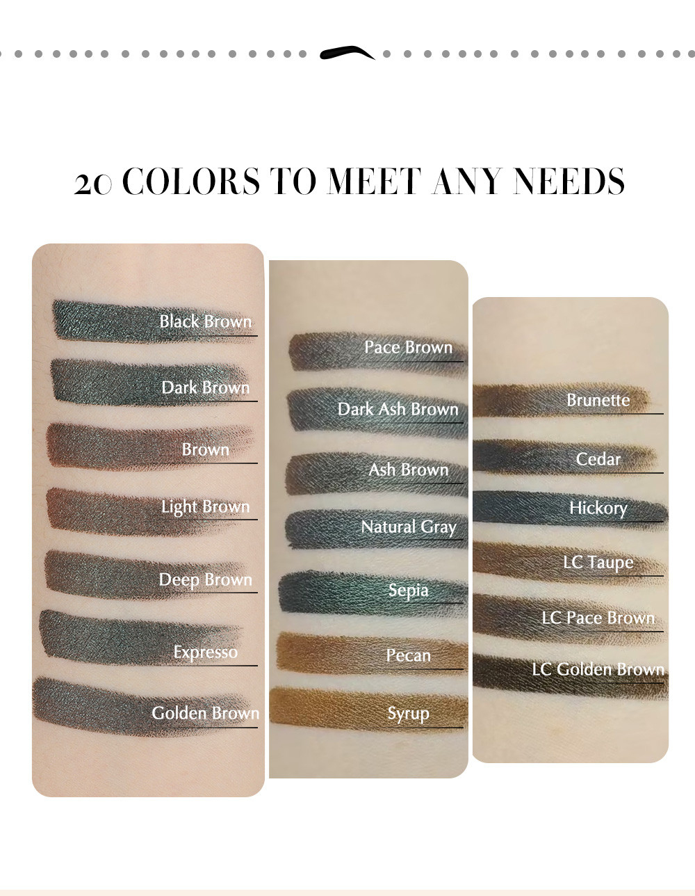 PMU pigment color chart