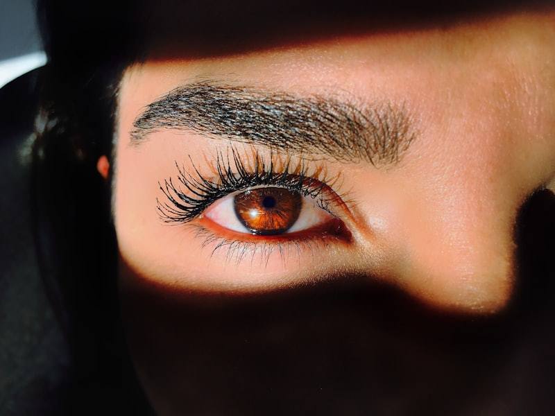 Finished microblading brows close-up
