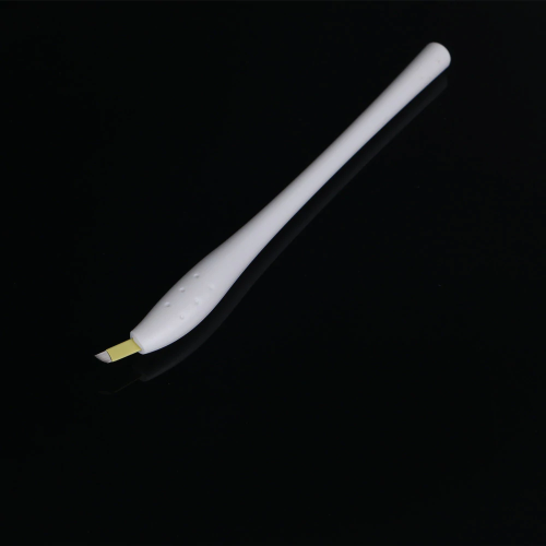 Белая наклонная одноразовая ручка для микроблейдинга Ручная упаковка в блистерной упаковке Ручная ручка