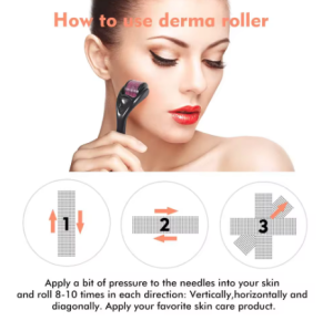 Derma Roller 540 Pins Medical Grade Skin Care Microneedling Face Roller Dermaroller for Skin Rejuvenation and Hair Growth Unisex