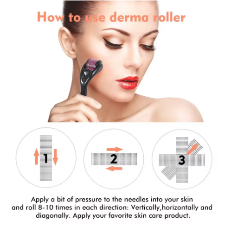 Derma Roller 540 Pins Medical Grade Skin Care Microneedling Face Roller Dermaroller for Skin Rejuvenation and Hair Growth Unisex