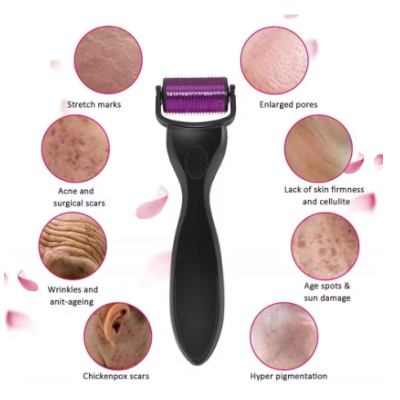 3 in 1 Titanium needles Derma Roller for face body massager & hair loss treatment