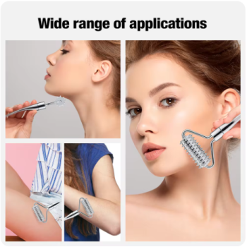 Face Massager Zinc Alloy Derma Roller Painless Micropin Skincare Facial Manual Massager Beauty Tools Face Roller Wrinkle Remover