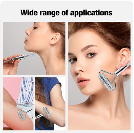 Face Massager Zinc Alloy Derma Roller Painless Micropin Skincare Facial Manual Massager Beauty Tools Face Roller Wrinkle Remover