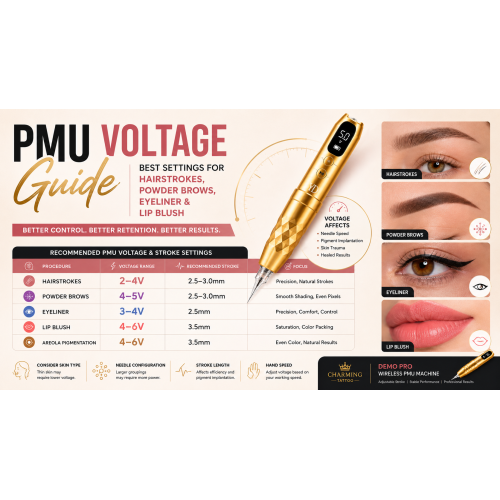 What Voltage Should You Use for Hairstrokes, Powder Brows, Eyeliner, and Lip Blush?