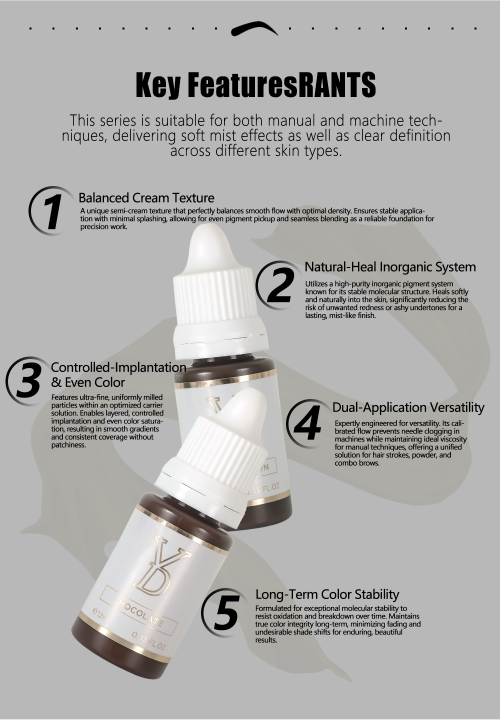 CharmingTattoo PMU Manufacture | Inorganic Brow Pigments That Heal Naturally Without Red or Grey Shifts