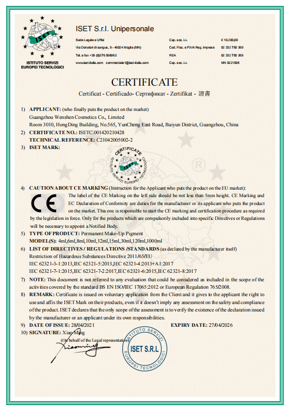 CE certificates