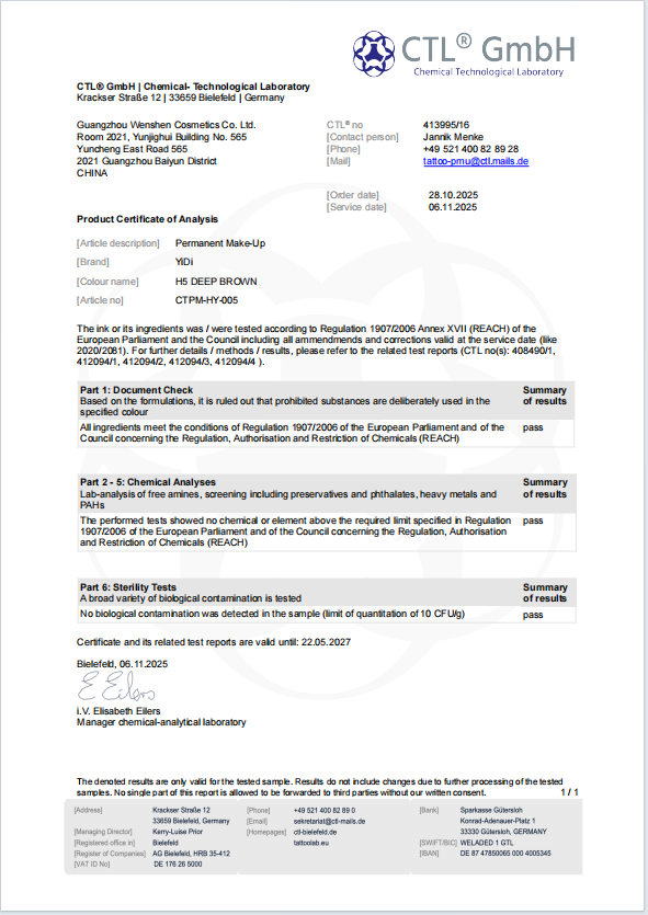 REACH certificates