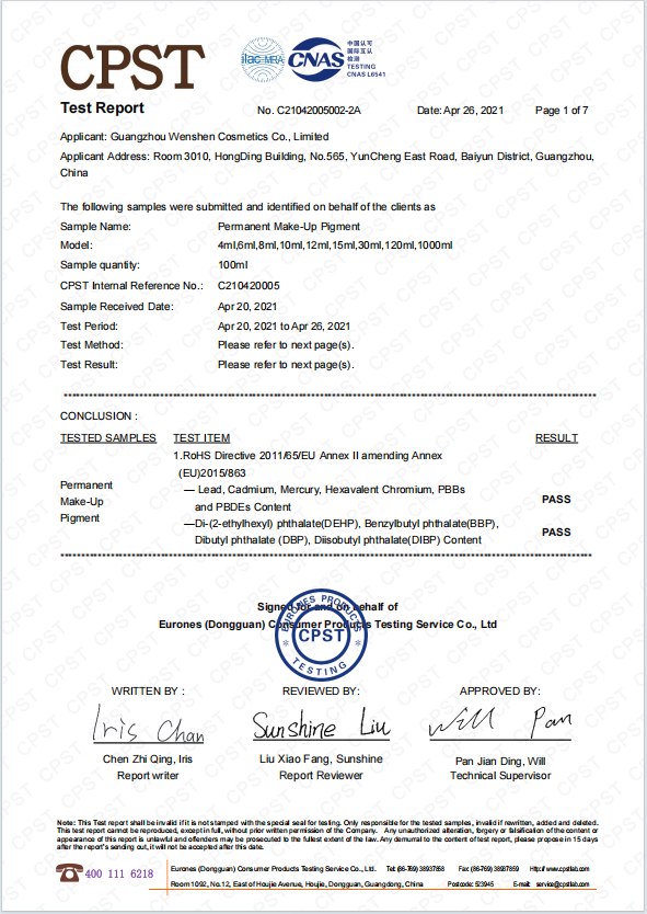 ROHS certificates