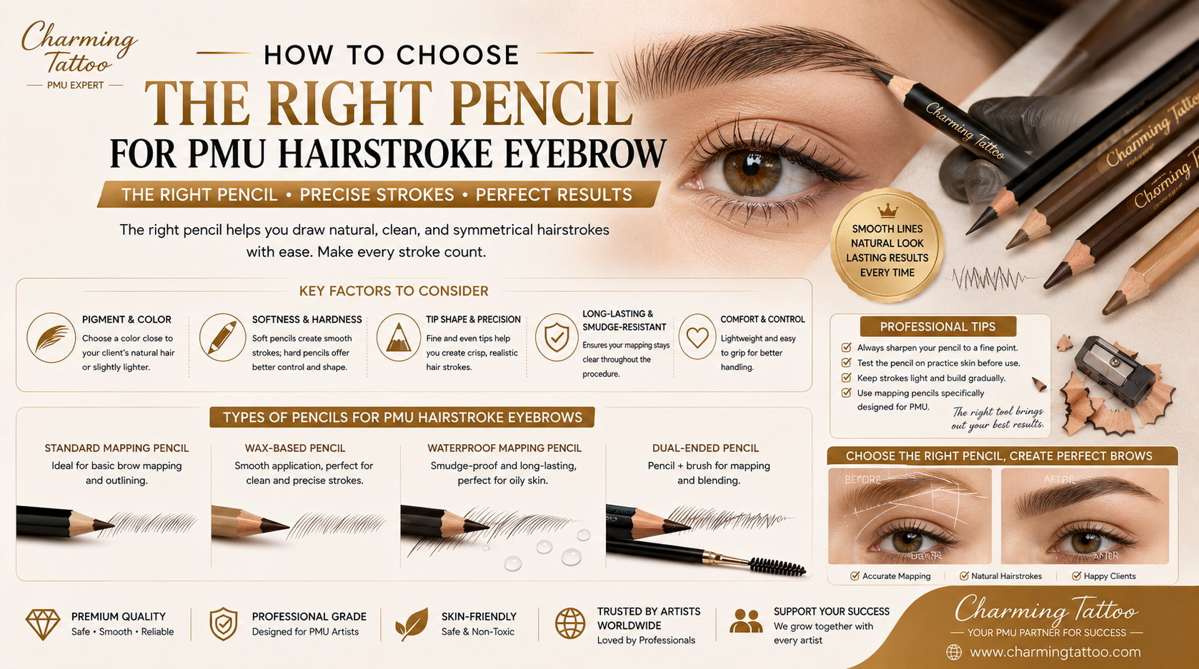 How to choose the right pencil for PMU hairstroke eyebrow?