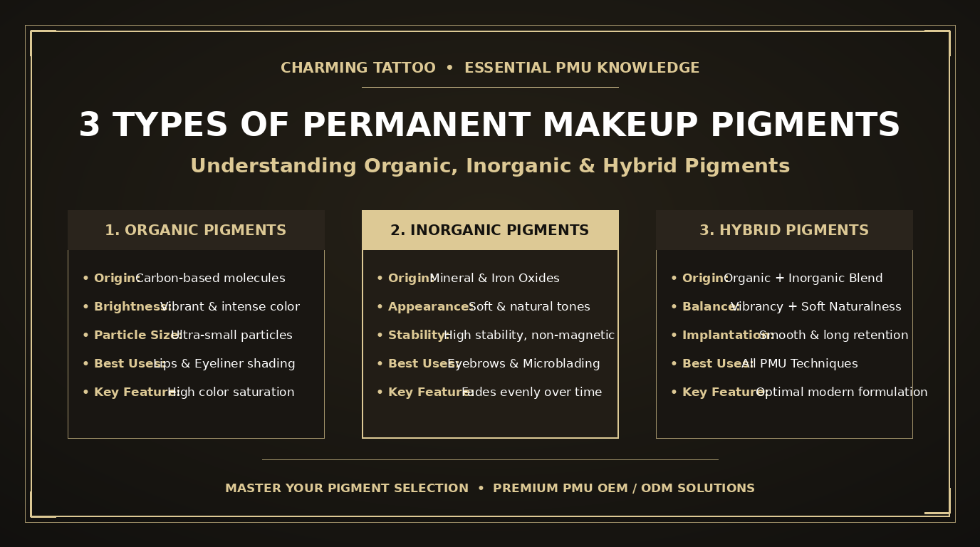 Essential Knowledge for PMU Artists: Exploring 3 Types of Permanent Makeup Pigments