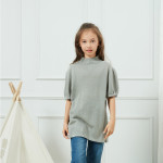 wholesale Camiz.kids Cashmere Girl's Short Sleeve Round Neck Blouse Top