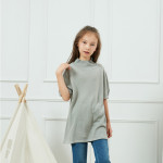 wholesale Camiz.kids Cashmere Girl's Short Sleeve Round Neck Blouse Top
