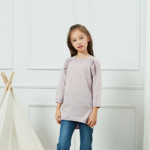 Wholesale Girl's Essentials Soft Touch Ruffle Sweater
