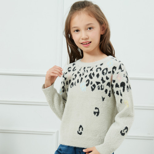 Wholesale Girl Knit Sweater,Wool Crewneck Sweatshirt,Cotton Long Sleeve Tops for Kids