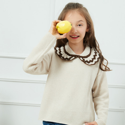 Wholesale Kids Girls Knitted Jumper Sweater Long Sleeve Top Wear