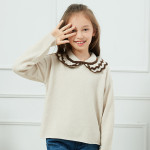 Wholesale Kids Girls Knitted Jumper Sweater Long Sleeve Top Wear