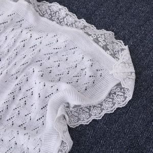 Wholesale Newborn Pure Cashmere Easy Knit Baby Blanket With Lace From Chinese Supplier