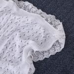 Wholesale Newborn Pure Cashmere Easy Knit Baby Blanket With Lace From Chinese Supplier