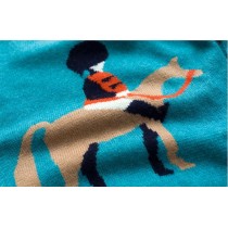 Custom Design Boy Crewneck Cashmere Sweater With Horse Pattern And Round Neck China Vendor