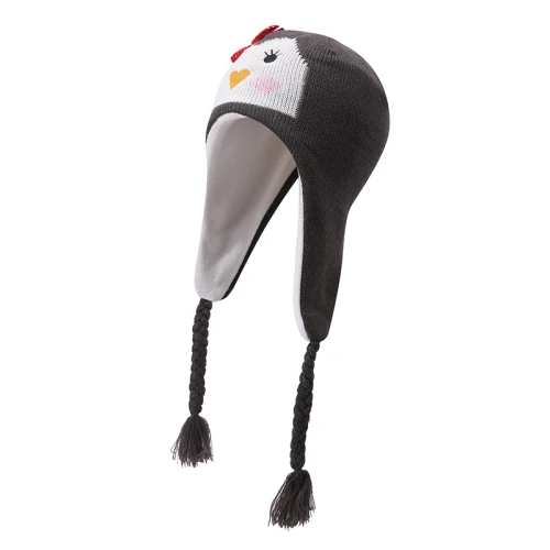 Wholesale  Boys' Fleece Lined Knitted Hat  Boy's Warm Winter Cap with Warm Earflap Chinese Suplier