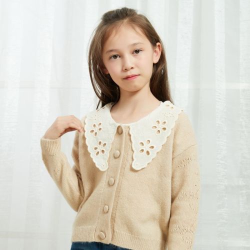 Wholesale Kids Girls Knitted Cardigan Sweater Long Sleeve Button Front Top Wear