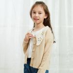 Wholesale Kids Girls Knitted Cardigan Sweater Long Sleeve Button Front Top Wear