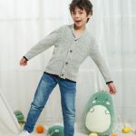 Wholesale Infant Boys Cardigan Crochet Sweater V-Neck，Toddler Knit Button Up Knitted Pattern Pullover