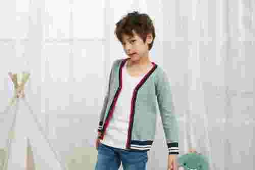 Wholesale  Kids Boys Cardigan Button Up Toddler Knit Sweater Organic Cotton From China