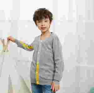 Wholesale Toddler Baby Boys Girls V-Neck Cardigan Kids Button Up Long Sleeve Knitted Sweater for Infant
