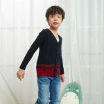 Wholesale  Little Boys Cardigan Sweater Coat V-Neck Striped 95% Cotton 5%wool Buttons Up School Cardigan