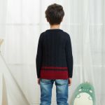 Wholesale  Little Boys Cardigan Sweater Coat V-Neck Striped 95% Cotton 5%wool Buttons Up School Cardigan