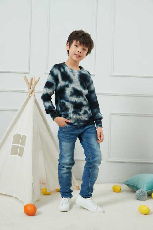 Wholesale  Cute Tie Dye Sweaters for Kids Boys Infant Comfy Sweater Long Sleeve Pollover