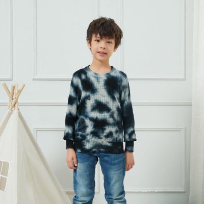 Wholesale Tie Dye Round Neck Long Sleeve Sweaters for Kids Boys