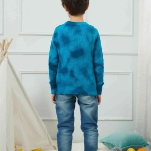 Wholesale  Tie Dye Cotton Crew Neck Pullover Sweater for Kids Children Boys From Chinese Supplier