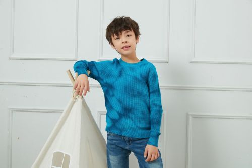 Wholesale  Tie Dye Cotton Crew Neck Pullover Sweatshirt for Kids Children Boys Chinese Supplier