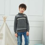 Wholesale Kids Boys 100% Cashmere Pullover Sweater with Buttons From Chinese Factory