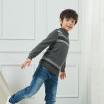 Wholesale Kids Boys 100% Cashmere Pullover Sweater with Buttons From Chinese Factory