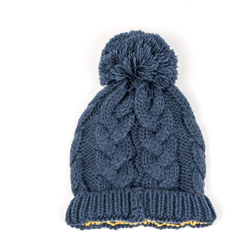 Wholesale Winter Knit Baby Hat Twist Warm Beanie For Boys Girls Infant Toddler Baby With Pompom