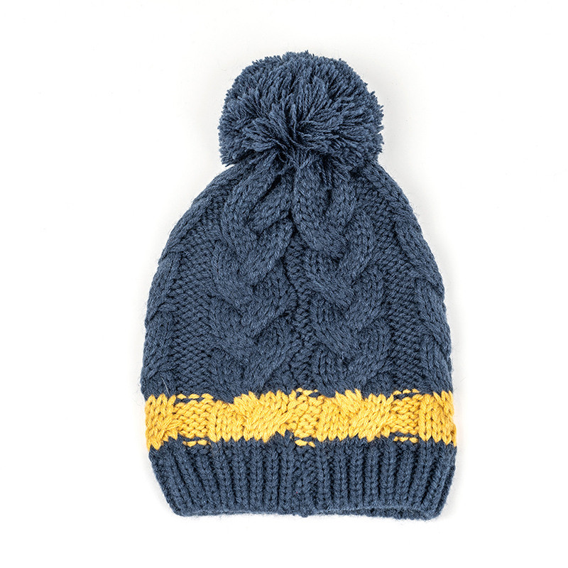 Wholesale Winter Knit Baby Hat Twist Warm Beanie For Boys Girls Infant Toddler Baby With Pompom