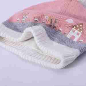 Wholesale Camiz.kids Girls's Beanie Cashmere Blend Soft Top With Cute Pompom Design