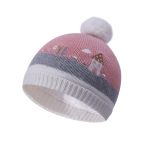 Wholesale Camiz.kids Girls's Beanie Cashmere Blend Soft Top With Cute Pompom Design