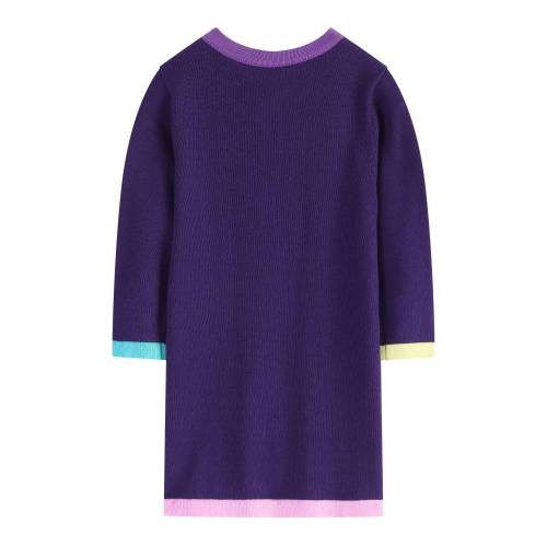 Wholesale  Cashmere Comfort Fit Long Sleeve Gathered Waist Dress Cashmere Cotton Knee-Length Everyday Essentials for Girls