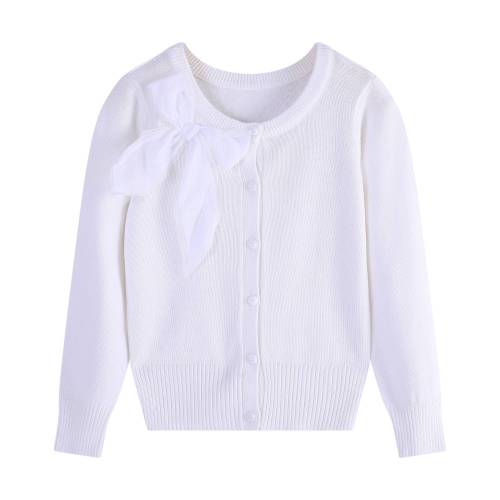 Wholesale Girls Essential Soft Knit Uniforms Button Down Cashmere Cardigan Sweaters