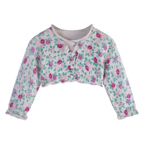 Wholesale Baby Girls Knitwear Cardigan Long Sleeve Closure Printing Shrug Wedding Party Outwear